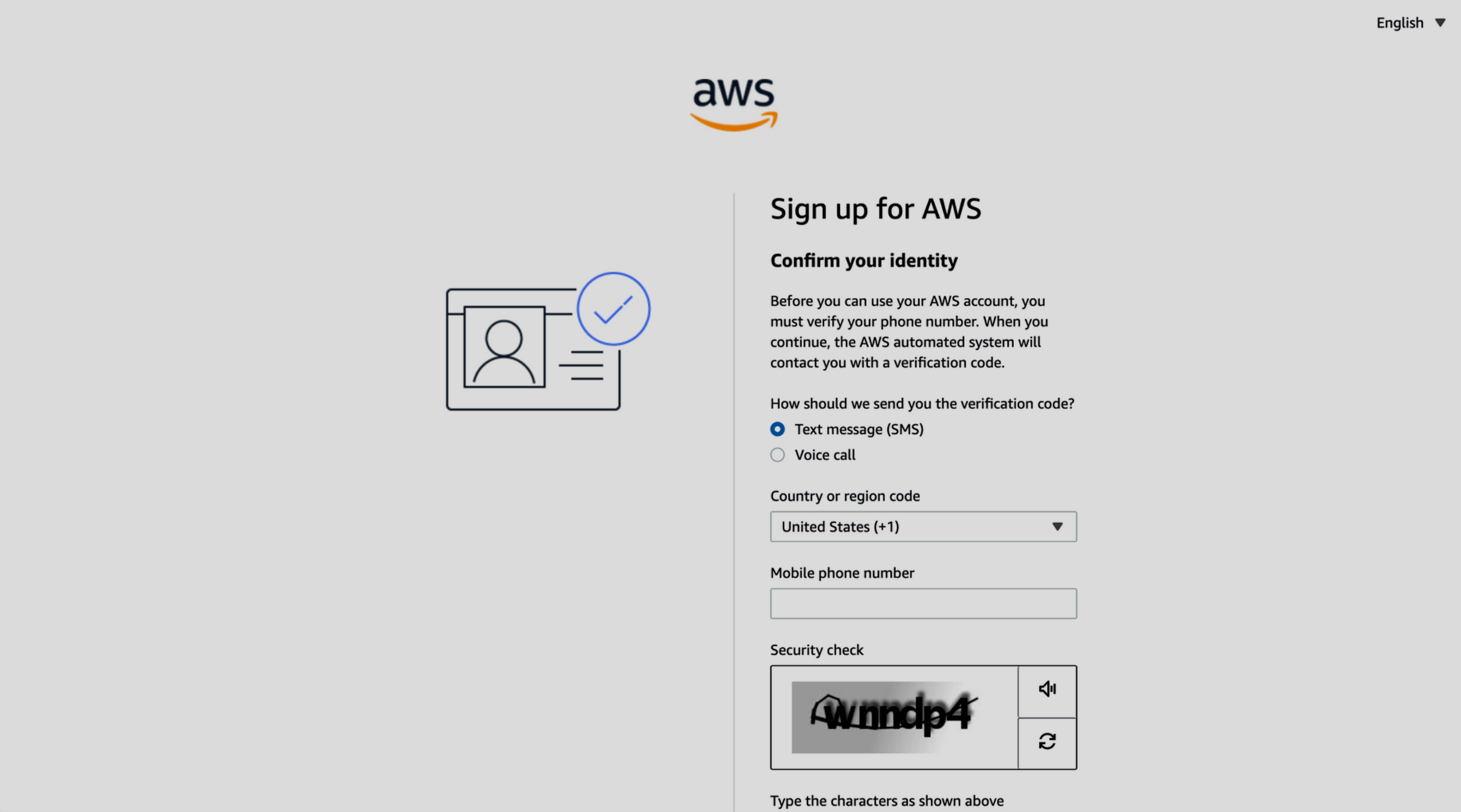 Sign up for AWS
