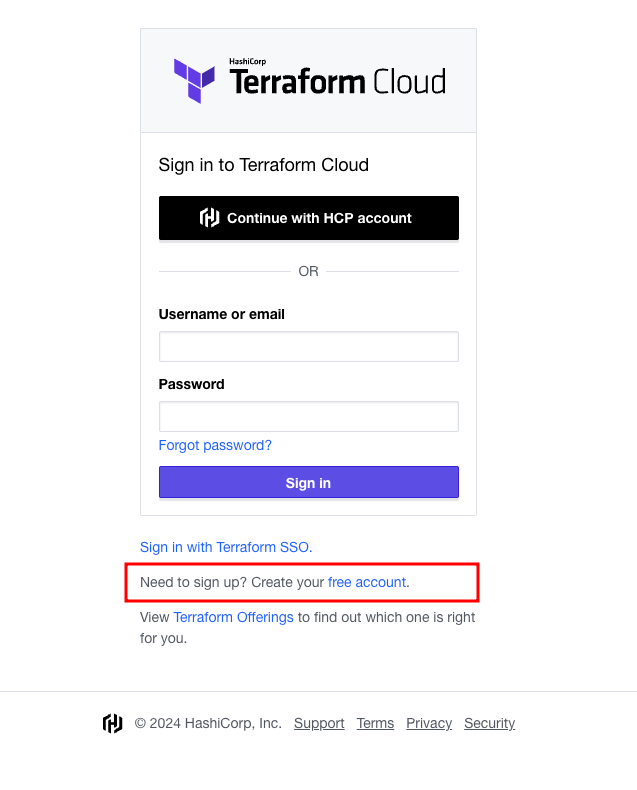 Create account